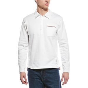 Thom Browne Mens  Polo T-Shirt, White